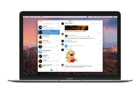 Telegram для macOS на MacBook: чаты, вложения и стикеры в нативном клиенте